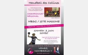Match capital samedi 9 juin pour nos séniores !!